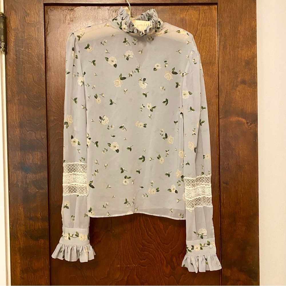 Philosophy di Lorenzo Serafini Light Grey Floral Top Women's 4